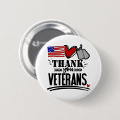 Bedankt Veteranen Knop Ronde Button 5,7 Cm (Voorkant /achterkant)