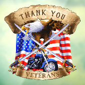 Bedankt Veteranen Patriotic Motorcycle Biker USA Raamsticker (Vel 3)