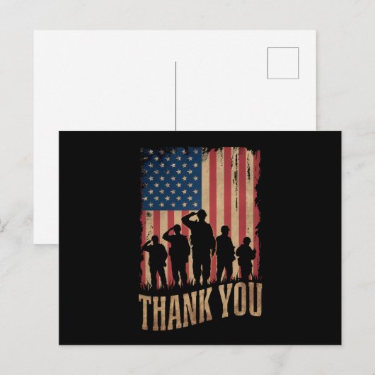 Bedankt Veterans Day American Flag  Feestdagenkaart (Voorkant / Achterkant)