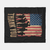 Bedankt Veterans Day American Flag  Fleece Deken (Voorkant (Horizontaal))