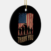 Bedankt Veterans Day American Flag Keramisch Ornament (Rechts)