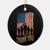 Bedankt Veterans Day American Flag Keramisch Ornament (Links)