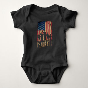Bedankt Veterans Day American Flag Romper