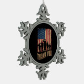 Bedankt Veterans Day American Flag  Tin Sneeuwvlok Ornament (Links)