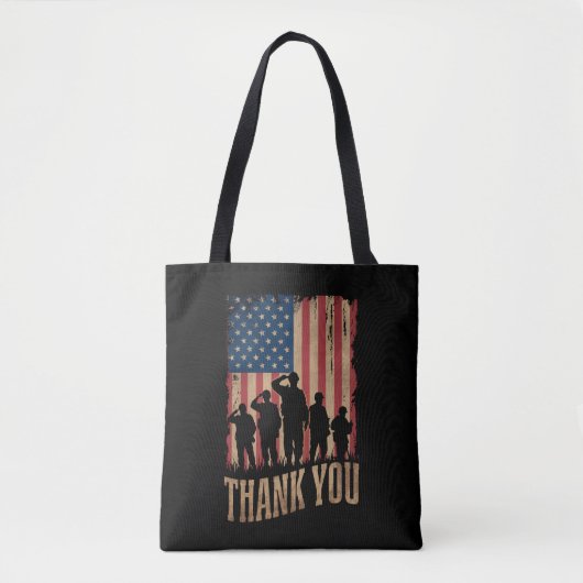 Bedankt Veterans Day American Flag  Tote Bag (Voorkant)