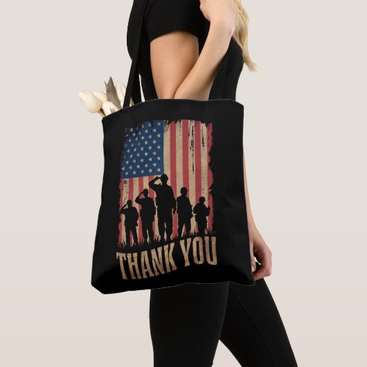 Bedankt Veterans Day American Flag  Tote Bag (Dichtbij)