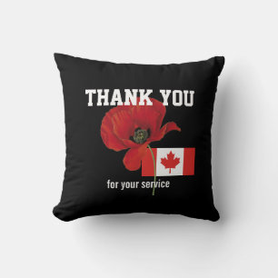 BEDANKT Veterans Servicemen Poppy CANADA Kussen
