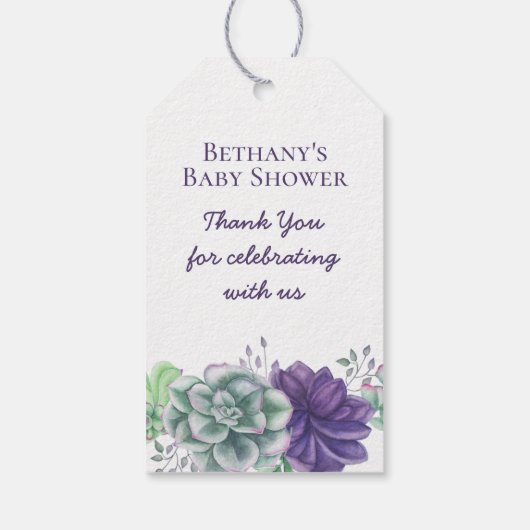 Bedankt vetplanten Kijk hoe ik Baby shower kweek Cadeaulabel (Achterkant)