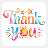 Bedankt Vierkante Sticker (Voorkant)