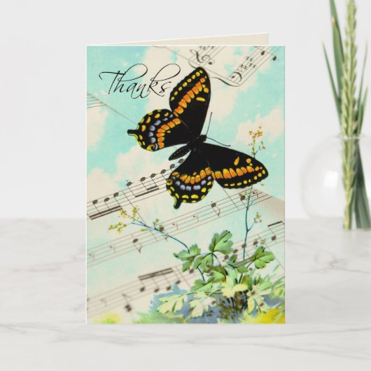 Bedankt Vlinder en Muzieknoten (Voorkant)