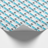 Bedankt Voetbal coach Aqua Blue Stars Ball Cadeaupapier (Hoek)