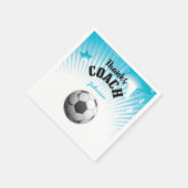 Bedankt Voetbal coach Aqua Blue Stars Ball Servetten (Hoek)