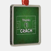 Bedankt Voetbal coach Grass Field Metalen Ornament (Rechts)