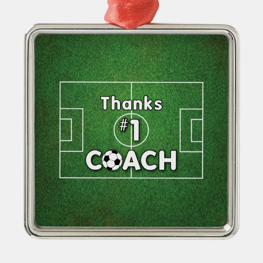 Bedankt Voetbal coach Grass Field Metalen Ornament (Voorkant)