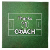 Bedankt Voetbal coach Grass Field Tegeltje (Voorkant)