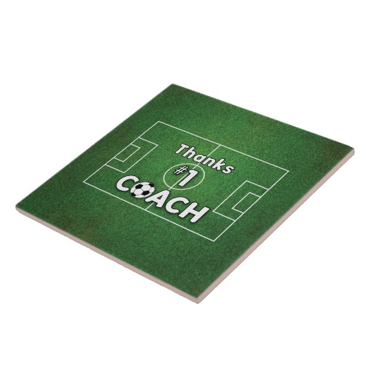 Bedankt Voetbal coach Grass Field Tegeltje (Zijkant)