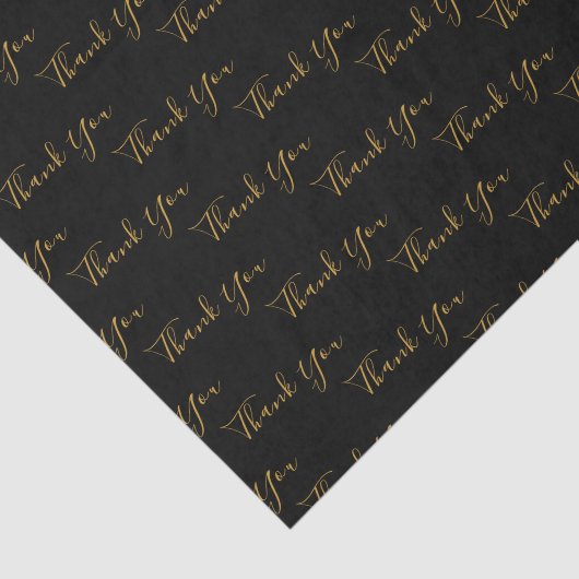 Bedankt voor aangepaste tekst zwart tissuepapier (Detail)