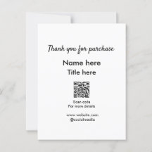 Bedankt voor aankoop naam titel hier QR-code scann