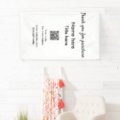 Bedankt voor aankoop naam titel hier QR scannen Spandoek (Insitu)