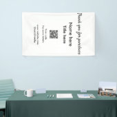 Bedankt voor aankoop naam titel hier QR scannen Spandoek (Beurs)