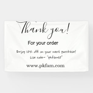 Bedankt voor aankoop roze familiebedrijf detail spandoek