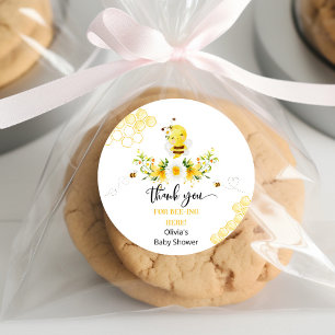 Bedankt voor aanwezigheid bij Bee baby shower Ronde Sticker