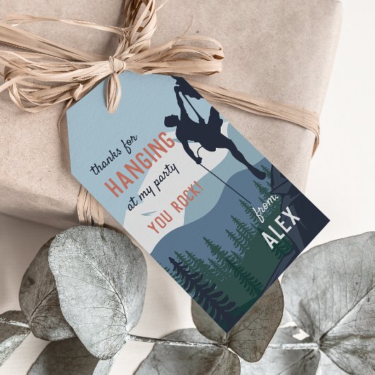 Bedankt voor afhangen | Rockbeklimming Birthday Fa Cadeaulabel