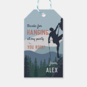 Bedankt voor afhangen | Rockbeklimming Birthday Fa Cadeaulabel (Voorkant)
