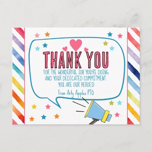 Bedankt voor alle Heros Card Briefkaart (Voorkant)