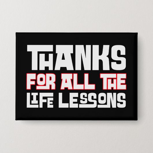 Bedankt voor alle levenslessen Typografie Button (Voorkant)