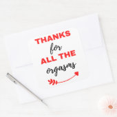 Bedankt voor alle orgasms Black Vierkante Sticker (Envelop)
