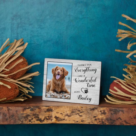 Bedankt voor alles Aangepast huisdierverlies Hond  Fotoplaat (Zijkant)