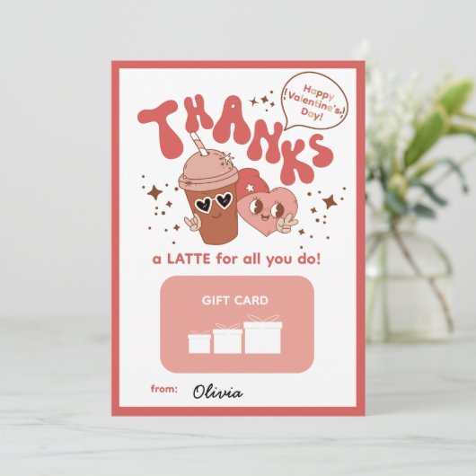 Bedankt voor alles! Cadeaukaarthouder (Staand voorkant)