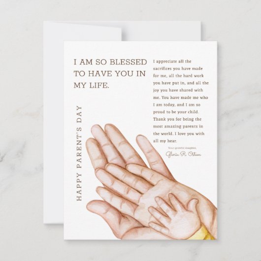 Bedankt voor alles, mam en pap Kaart (Voorkant)