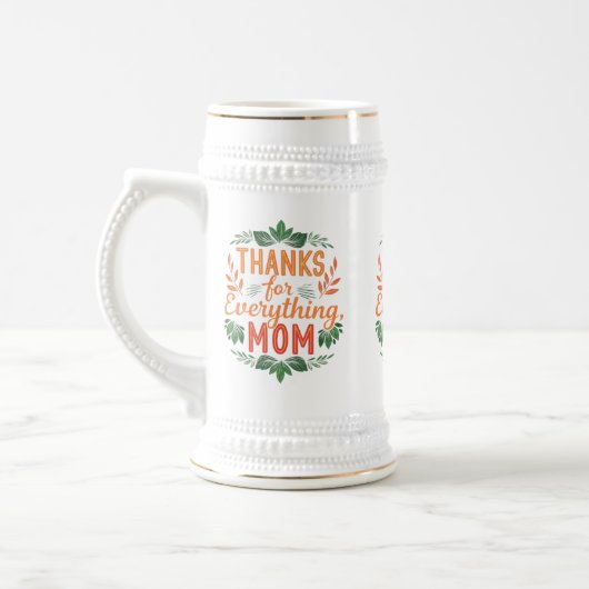 Bedankt voor alles, mama" - Stein 22 oz Bierpul (Links)