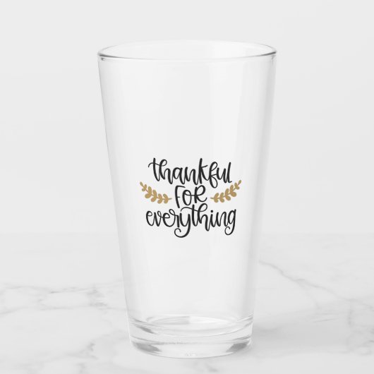 Bedankt voor alles Thanksgiving Funny Glas (Voorkant)