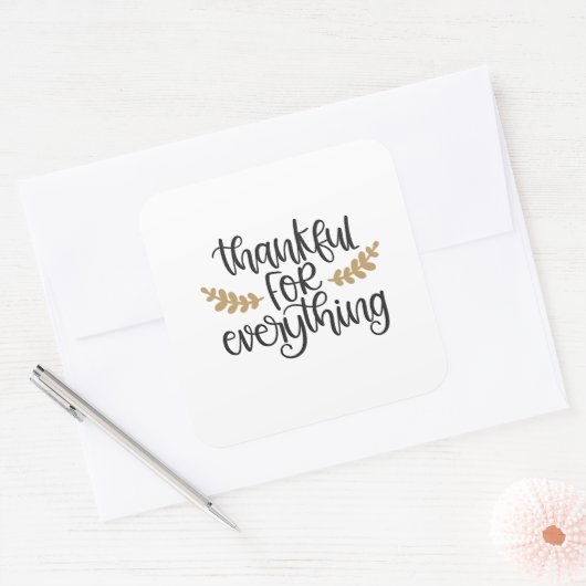 Bedankt voor alles Thanksgiving Funny Vierkante Sticker (Envelop)