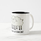 Bedankt voor alles wat Ewe doet. Tweekleurige Koffiemok (Voorkant rechts)