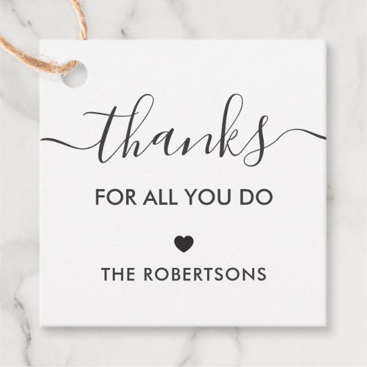 Bedankt voor alles wat je doet cadeau Label, Kraft Bedankjes Labels (Voorkant)