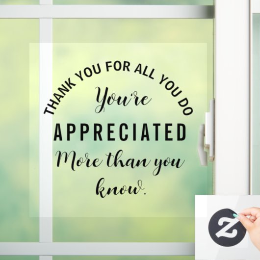 Bedankt voor alles wat je doet dat je gewaardeerd raamsticker (Huis)