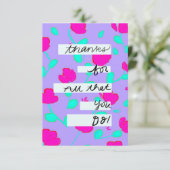 "Bedankt voor alles wat je doet" Gewoon omdat Kaar Bedankkaart (Staand voorkant)