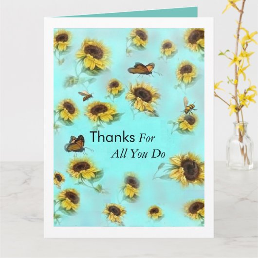 "Bedankt voor alles wat je doet" groot Kaart (Gele Bloem)