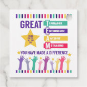 Bedankt voor alles wat je doet, je wordt meer gewa bedankjes labels (Achterkant)