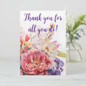 "Bedankt voor alles wat je doet!" Kaart (Staand voorkant)