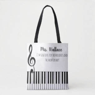 Bedankt voor alles wat je doet pianoleraar tote bag