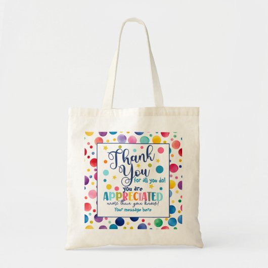 Bedankt voor alles wat je vrijwilligers cadeau gee tote bag (Voorkant)
