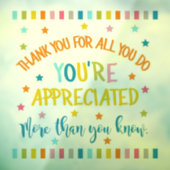 Bedankt voor alles wat je waardeert... raamsticker (Vel 3)