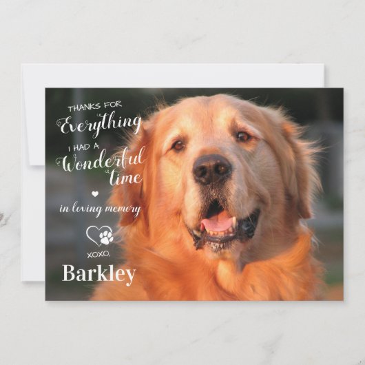 Bedankt voor alles wat verloren gaat Memorial (Voorkant)