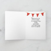 Bedankt voor Baby Gift op Red Egg en Ginger Kaart (Binnen)