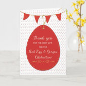 Bedankt voor Baby Gift op Red Egg en Ginger Kaart (Gele Bloem)